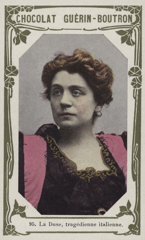 La Duse, italiensk tragedian (färgad bild) av French School