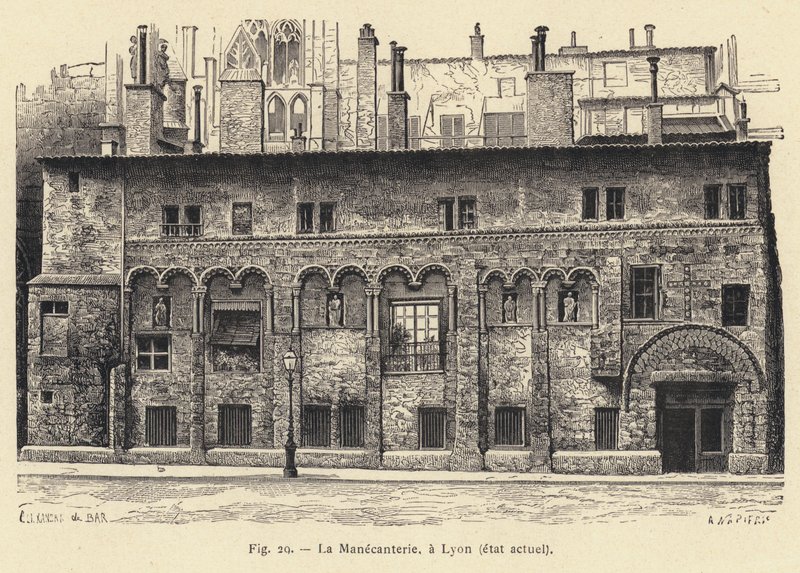 The Manecanterie, i Lyon, nuvarande tillstånd (gravyr) av French School