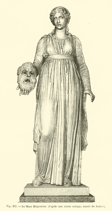 La Muse Melpomene (gravyr) av French School