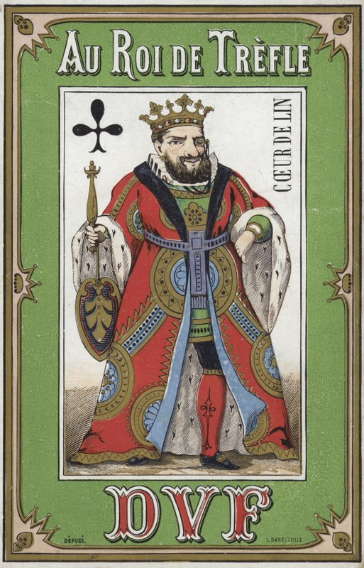 Etikett för King of Clubs linne av French School