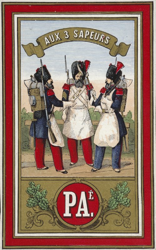 Etikett för Three Sappers tråd av French School