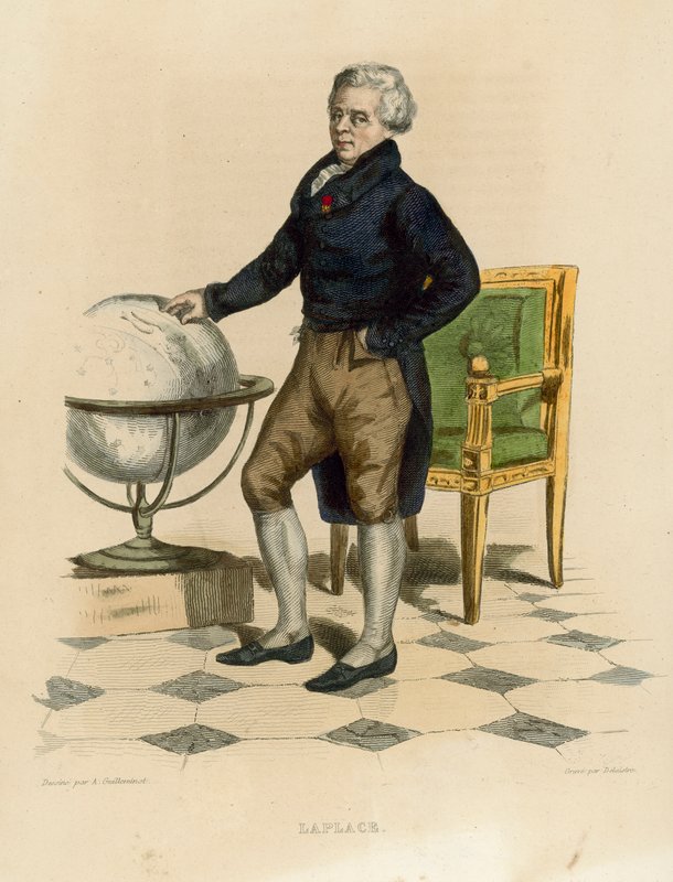 Laplace (färgad gravyr) av French School