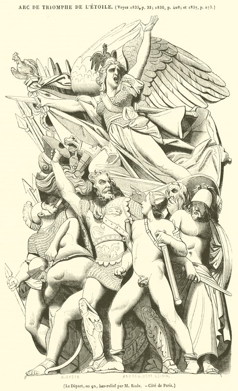Le Depart, ou 92, basrelief (gravyr) av French School