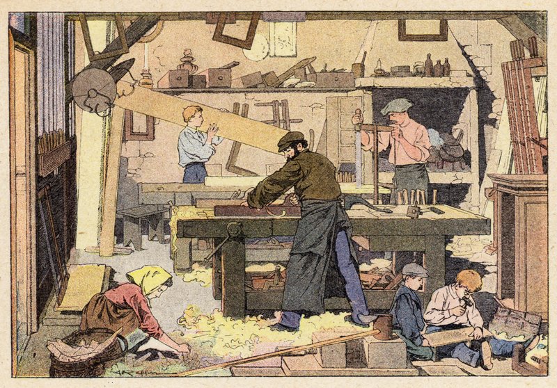 The Joiner, The Joiner (färg litho) av French School