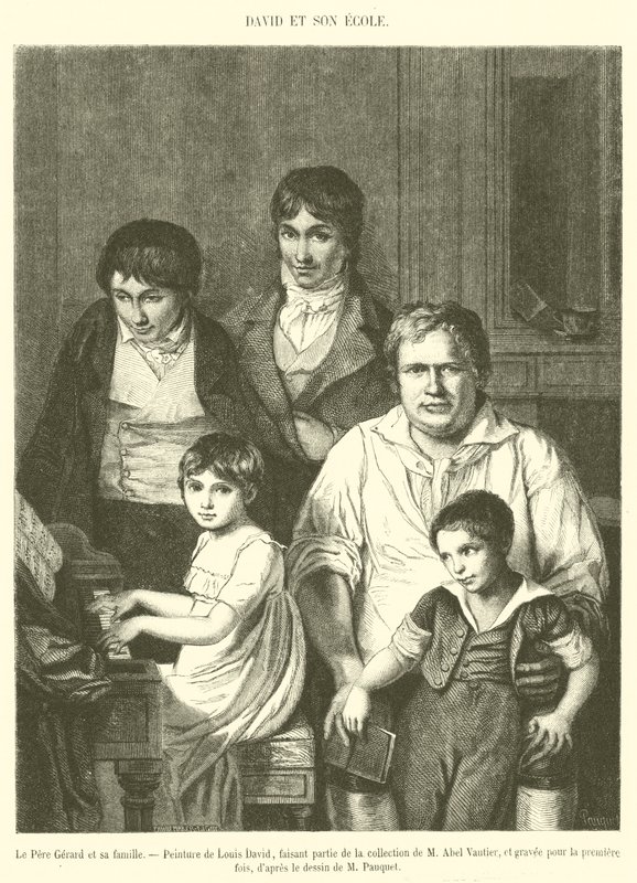 Fader Gerard och hans familj (gravyr) av French School