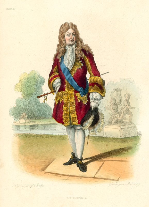 Le Regent (färgad gravyr) av French School