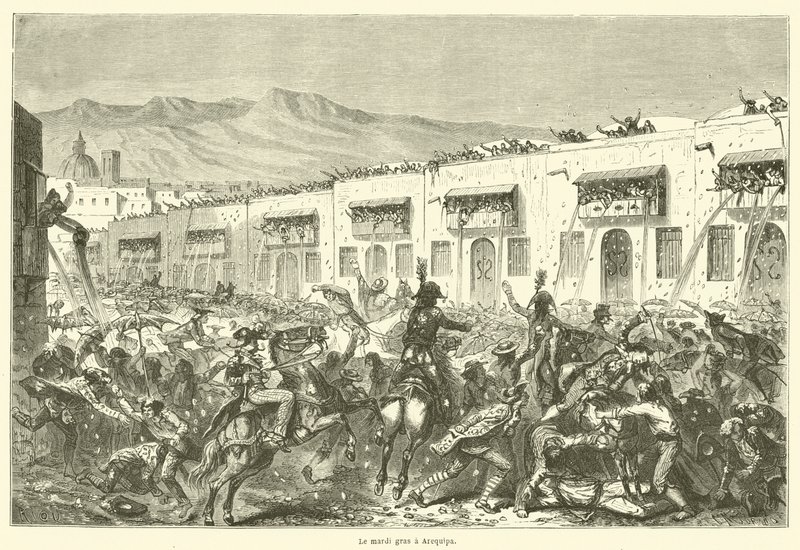 Skärtisdag i Arequipa (gravyr) av French School