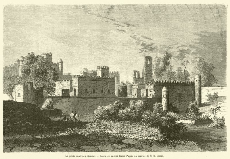 Le palais imperial a Gondar (gravyr) av French School