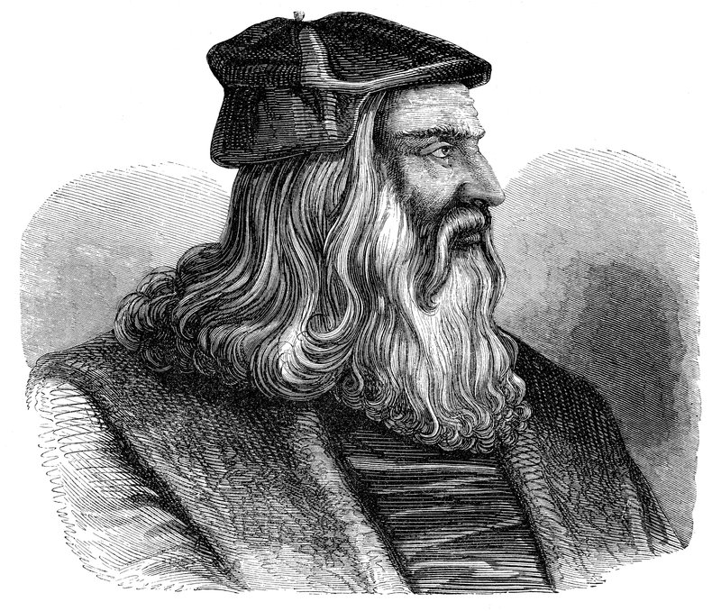 Leonardo Da Vinci (gravyr) av French School