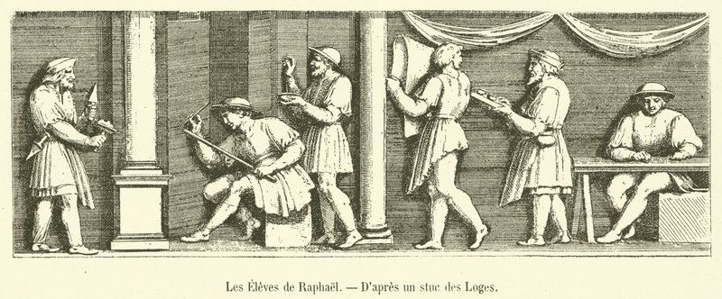 The Students of Raphael (gravyr) av French School