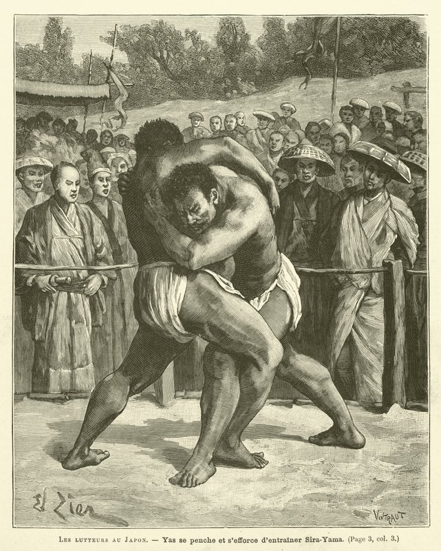 The Wrestlers In Japan (gravyr) av French School