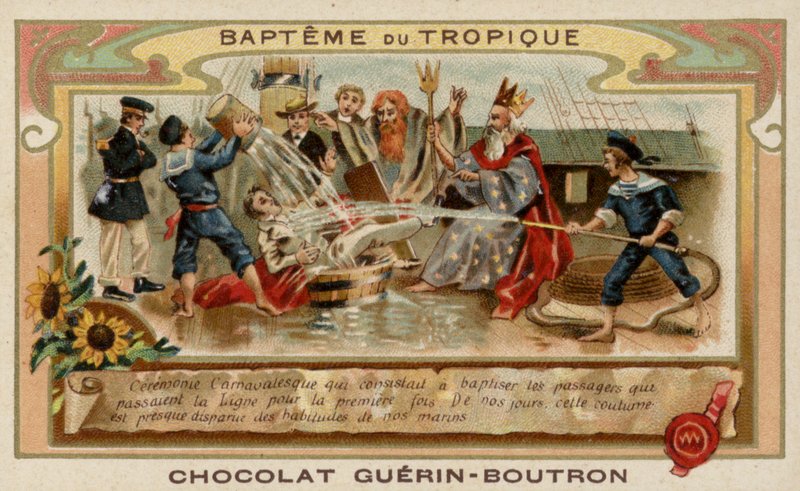 Linjeövergångsceremoni (chromolitho) av French School