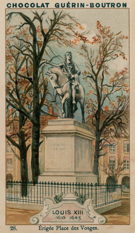 Ludvig XIII, 1610-1643, uppfört Place des Vosges av French School