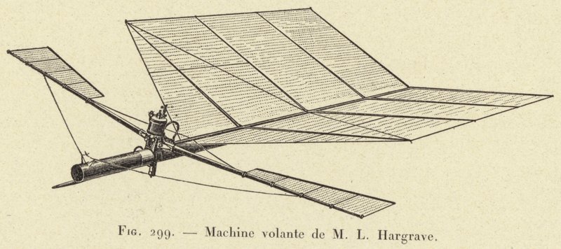 Flying Machine av M L Hargrave (gravyr) av French School