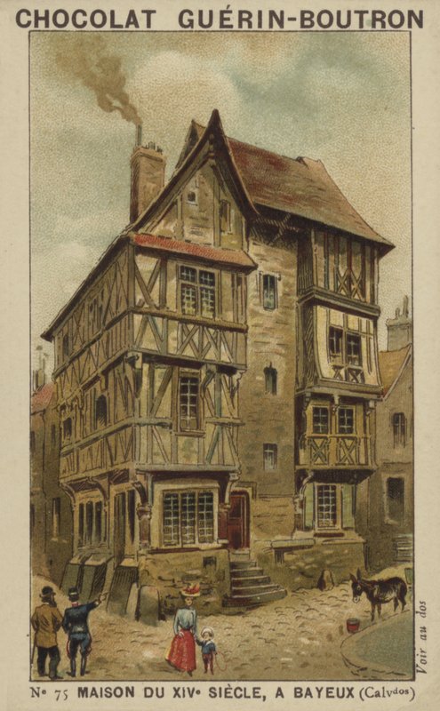 Hus från 1300-talet i Bayeux, Calvados av French School