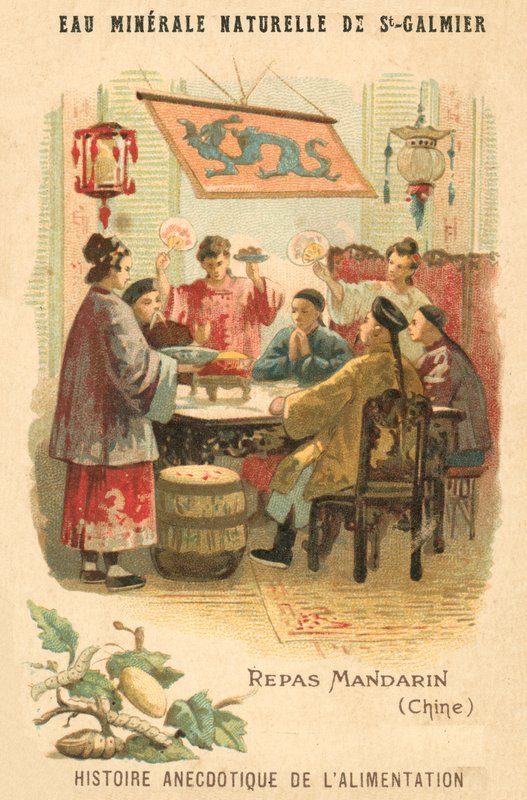Mandarinmåltid, Kina (chromolitho) av French School