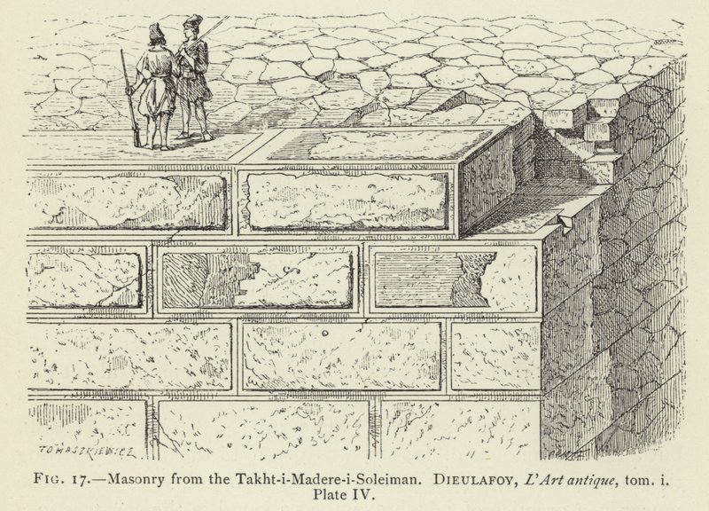 Murverk från Takht-i-Madere-i-Soleiman av French School
