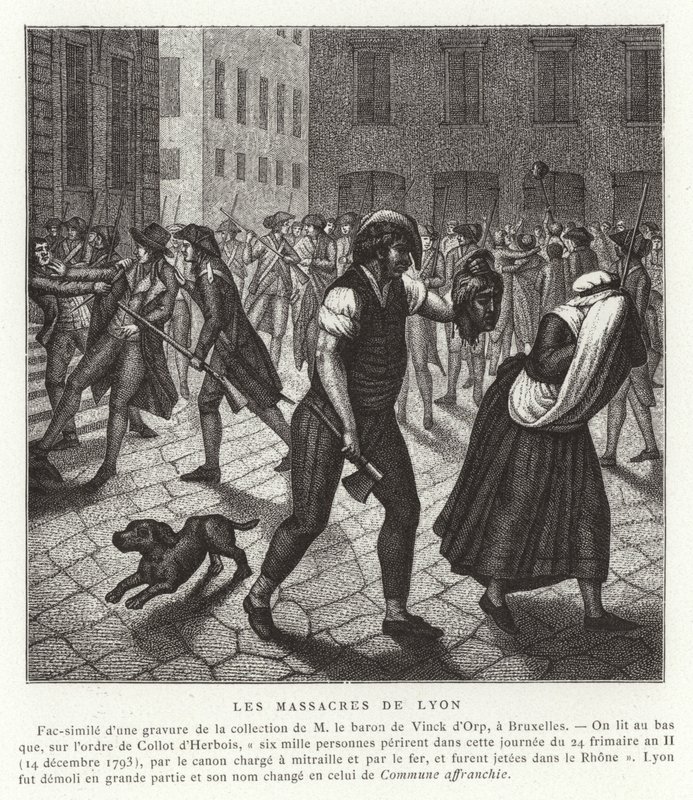 Massaker i Lyon, franska revolutionen, december 1793 av French School