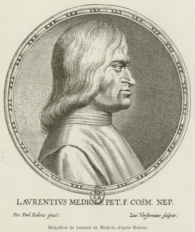 Medaillon de Laurent de Medici (gravyr) av French School