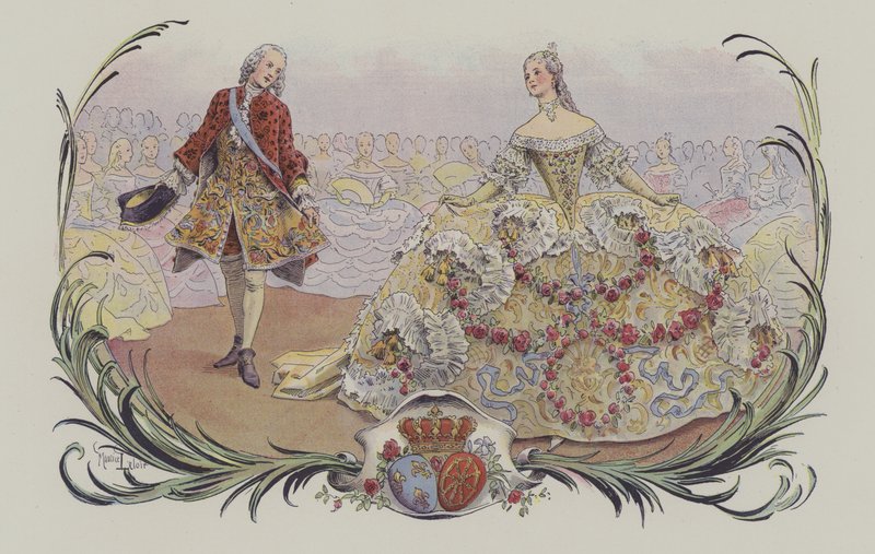Menuett (färg litho) av French School