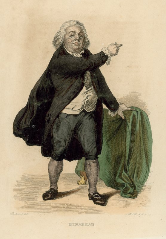 Mirabeau (färgad gravyr) av French School