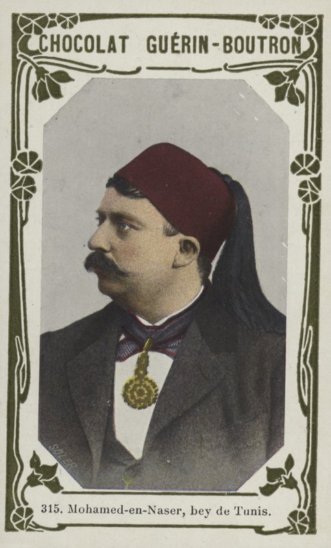 Mohamed-en-Naser, bey de Tunis (färgad bild) av French School