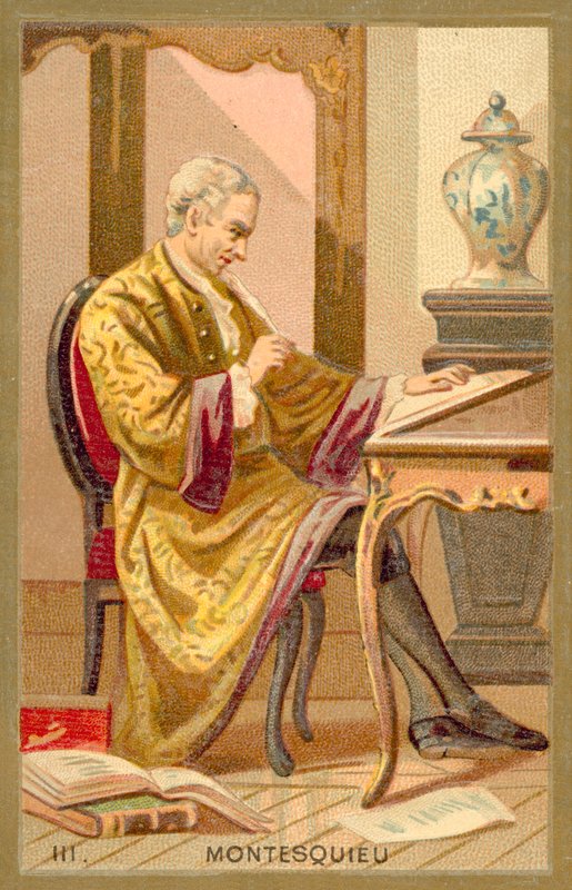 Montesquieu, fransk politisk filosof och författare (chromolitho) av French School