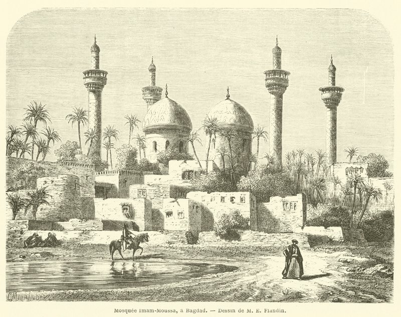 Moské Imam-Moussa, en Bagdad (gravyr) av French School