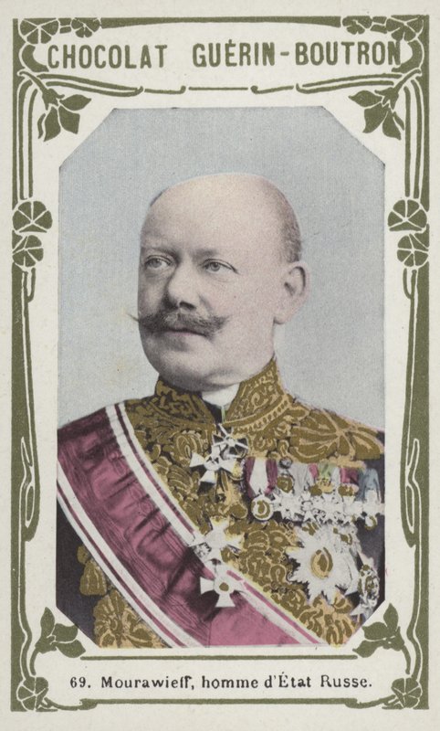 Mouravieff, rysk statsman (färgad bild) av French School