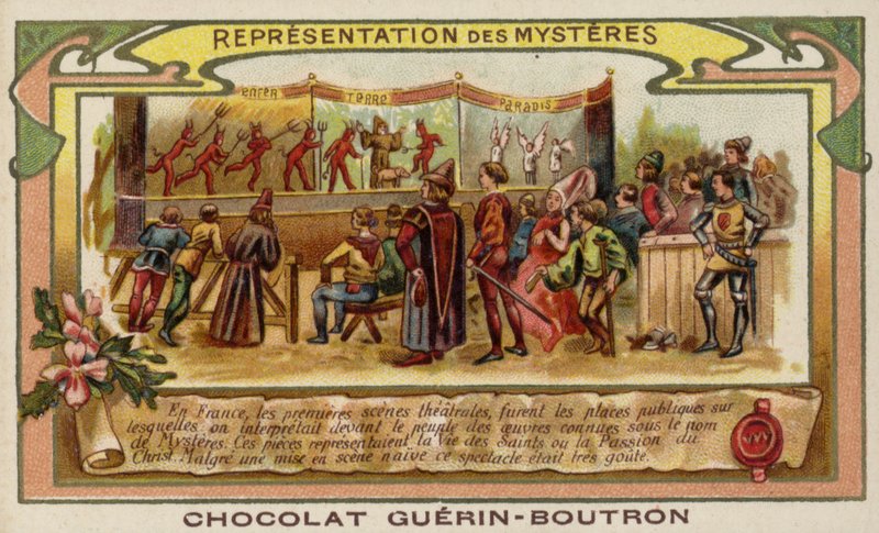 Mysteriespel (chromolitho) av French School