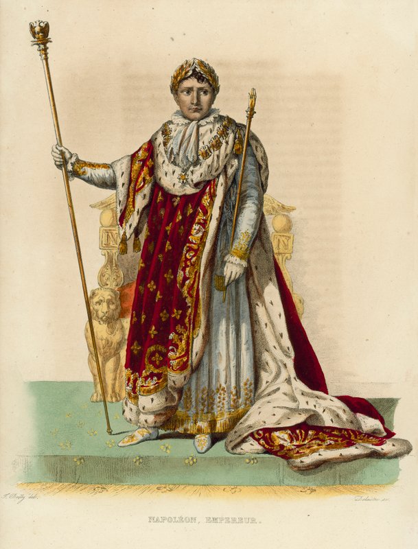 Napoleon Bonaparte (färgad gravyr) av French School