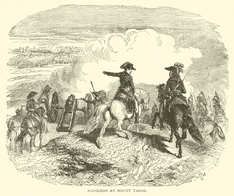 Napoleon vid berget Tabor (gravyr) av French School