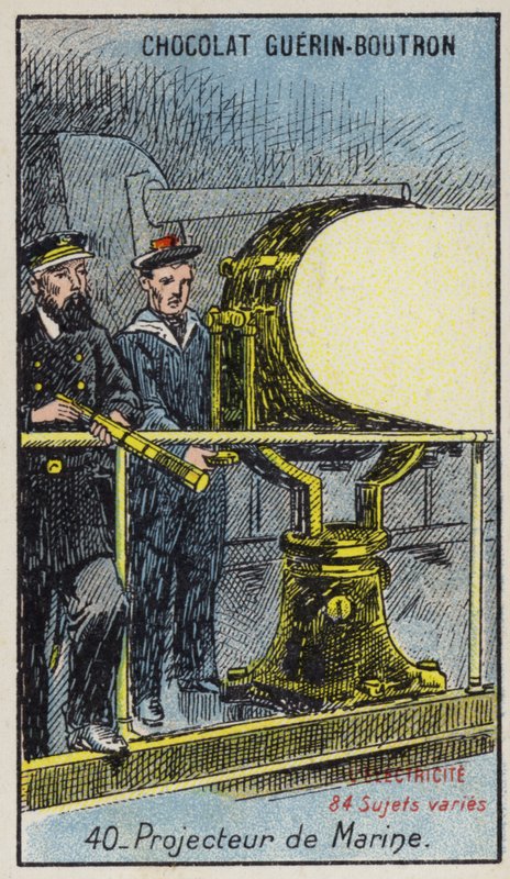 Strålkastare (chromolitho) av French School