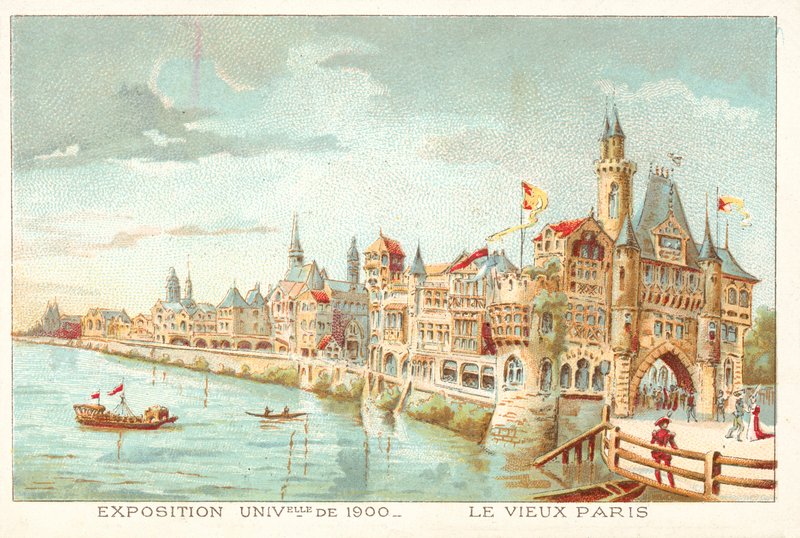 Old Paris, Exposition Universelle 1900, Paris (chromolitho) av French School