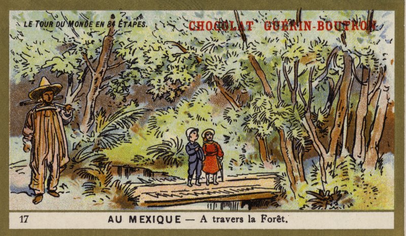 Passerar genom en skog, Mexiko (chromolitho) av French School