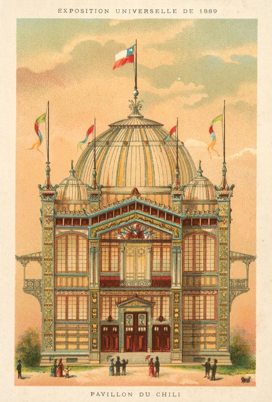 Paviljongen i Chile, världsutställning 1889, Paris av French School