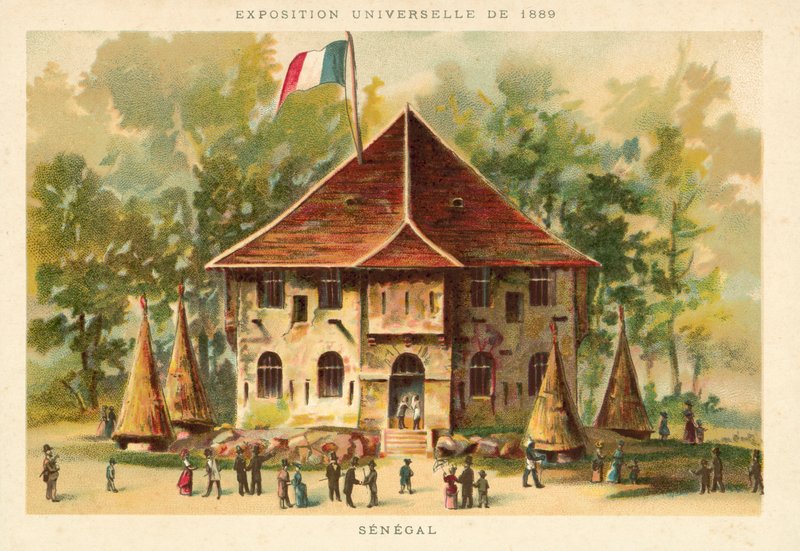 Paviljongen i Senegal, universell utställning 1889, Paris av French School