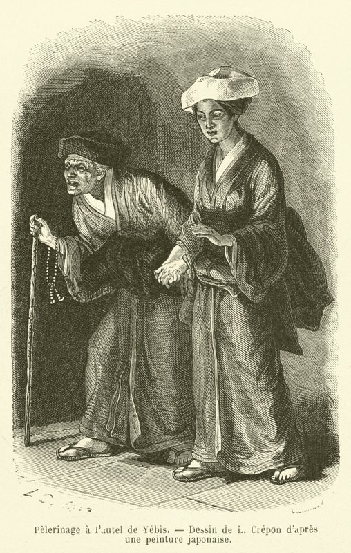Pilgrimsfärd till Yebis altare (gravyr) av French School