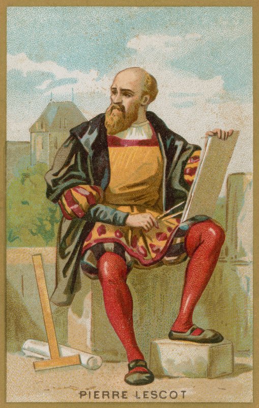 Pierre Lescot (chromolitho) av French School