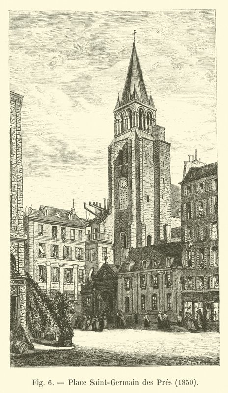 Place Saint-Germain des Pres, 1850 av French School