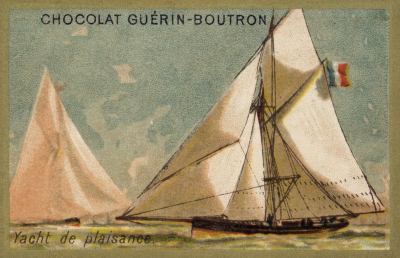 Fritidsyacht (chromolitho) av French School