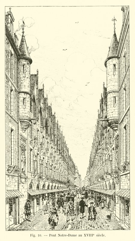 Notre-Dame-bron på 1700-talet av French School