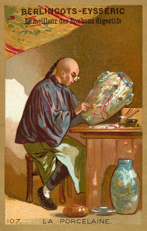 Porslin (chromolitho) av French School