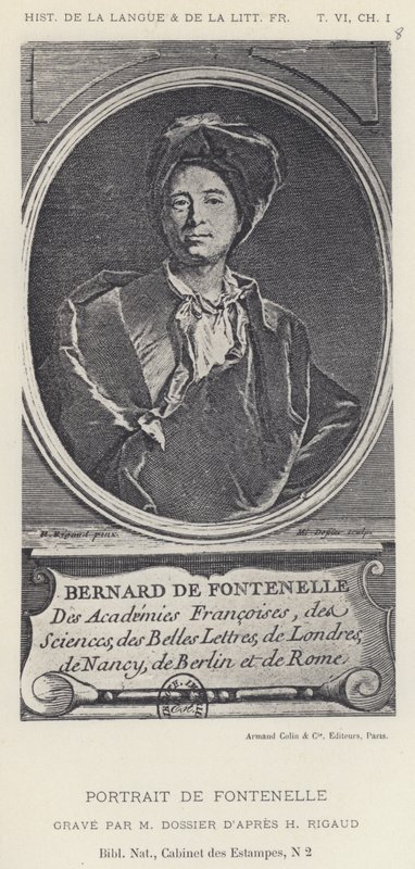 Porträtt av Fontenelle (litho) av French School