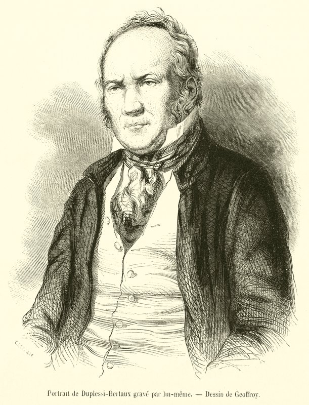 Porträtt av Duplesi-Bertaux grav (gravyr) av French School