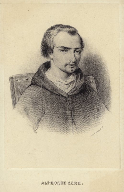Porträtt av Alphonse Karr av French School