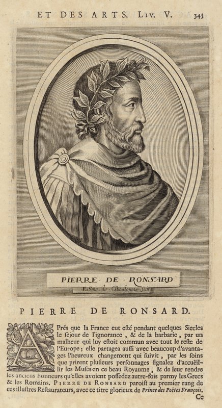 Porträtt av Pierre de Ronsard av French School