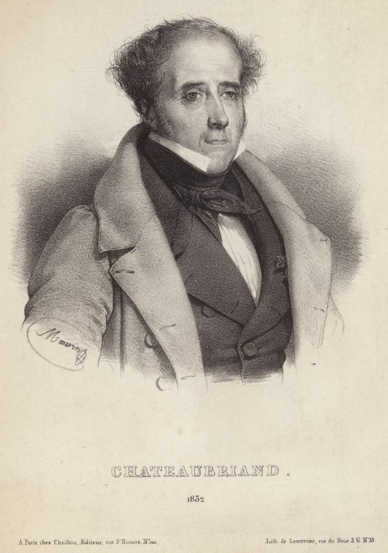 Porträtt av Viscount de Chateaubriand av French School