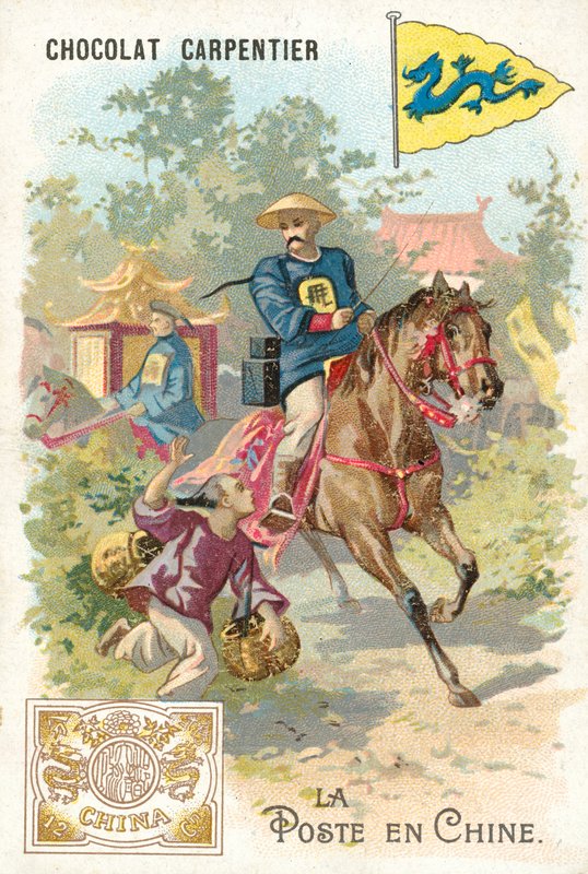 Posttjänst i Kina (chromolitho) av French School
