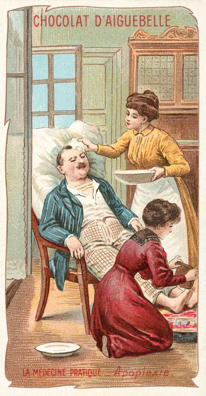 Praktisk medicin - apoplexi (chromolitho) av French School